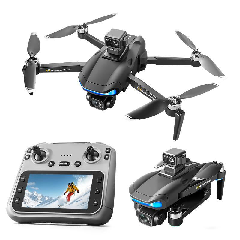 Aerovibe.2025-V06S Latest Three-Axis Gimbal GPS/4K Drone,Camera for Adults 1080P, 4.5"LCD Screen Control and Follow Me, 5Ghz FPV Real-Time and GPS Auto Return, up to 32G SD Card, RC Quadcopter Drone Beginner, Long Flight Time under 242G.