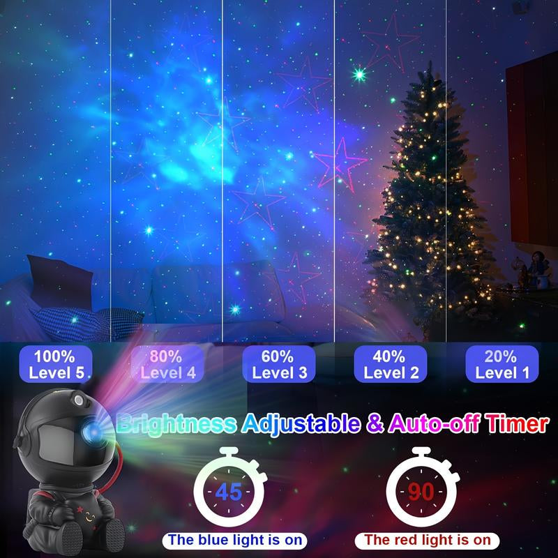 Astronaut Galaxy Projector with Nebula Effects Star Projector Galaxy Night Light USB Powered for Kids Room Decor Various Nebula Effects
