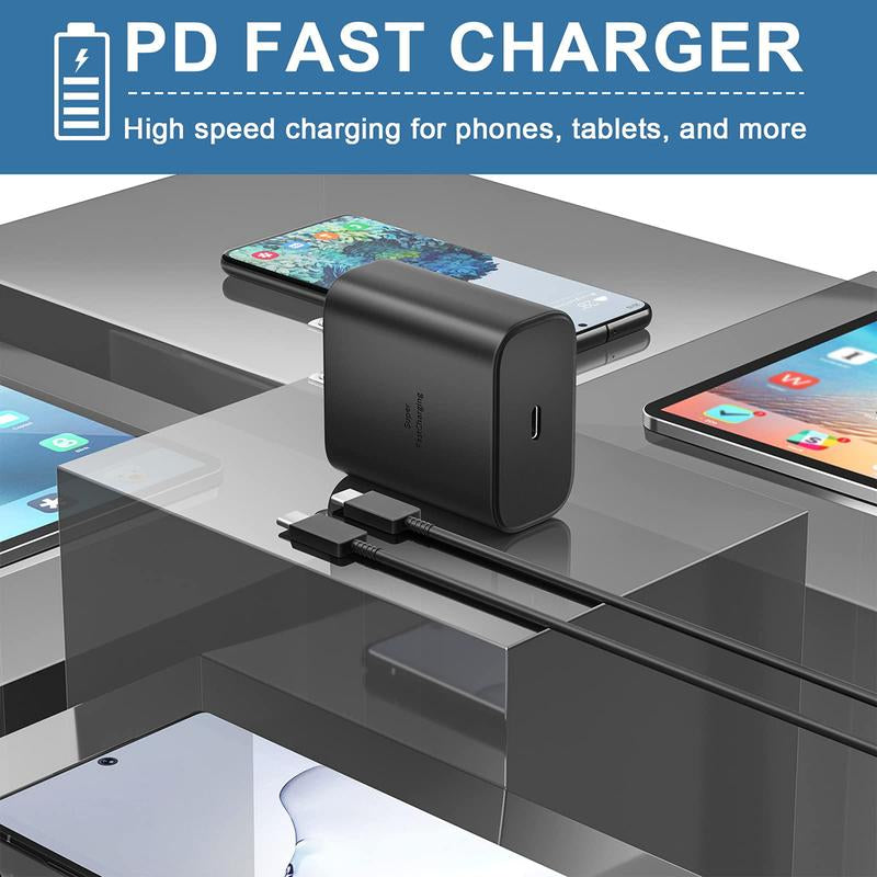 2Pack 45W Super Fast Charger, USB C Charger with 6FT Type C Fast Charging Cable for Samsung Galaxy S25/S24/S23/Note 20 Ultra, Mobile Smartphone Accessories