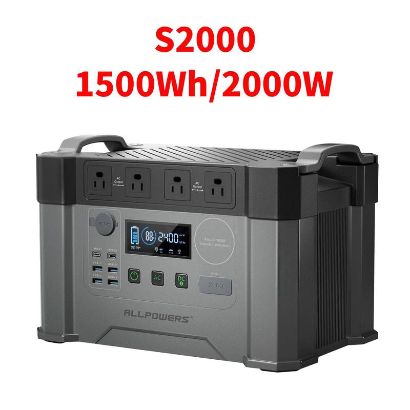 (Upgraded Version)Allpowers S2000 Pro 1451Wh,Solar Generator,Fast Charging,Portable Power Station for Home Backup Power,Suitable for Outdoor,Camping,Rv Travel