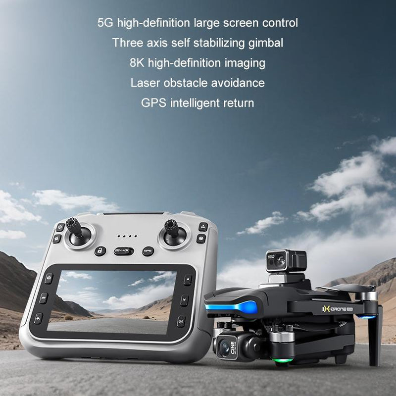 Aerovibe.2025-V06S Latest Three-Axis Gimbal GPS/4K Drone,Camera for Adults 1080P, 4.5"LCD Screen Control and Follow Me, 5Ghz FPV Real-Time and GPS Auto Return, up to 32G SD Card, RC Quadcopter Drone Beginner, Long Flight Time under 242G.