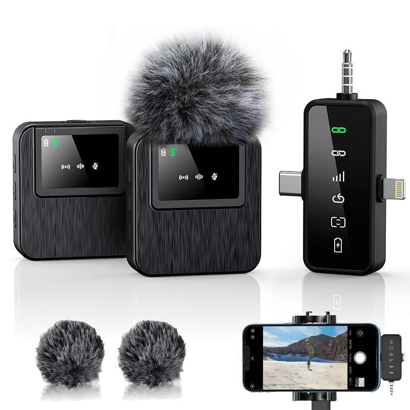 3-In-1 Professional Mini Microphone for Iphone, Android, Camera – 328Ft Range, 20H Battery, Wireless Microphones, Noise Canceling for Recording, Live Streaming, Youtube, Tiktok