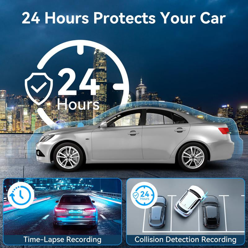 HD 1080P Car Dash Camera, Front & Rear Dual-Lens Car Video Recorder with Night Vision, Dashboard Wide Angle Driving Recorder, Dash Camera for Car, Dashcam, Automotive, Vehicle, Car DVR, Safe Driving Rear View Camera