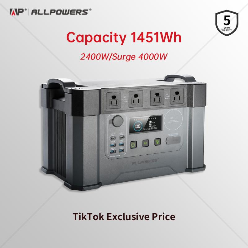 (Upgraded Version)Allpowers S2000 Pro 1451Wh,Solar Generator,Fast Charging,Portable Power Station for Home Backup Power,Suitable for Outdoor,Camping,Rv Travel