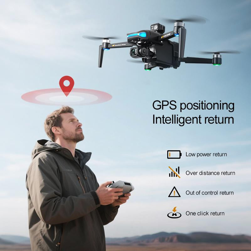 Aerovibe.2025-V06S Latest Three-Axis Gimbal GPS/4K Drone,Camera for Adults 1080P, 4.5"LCD Screen Control and Follow Me, 5Ghz FPV Real-Time and GPS Auto Return, up to 32G SD Card, RC Quadcopter Drone Beginner, Long Flight Time under 242G.
