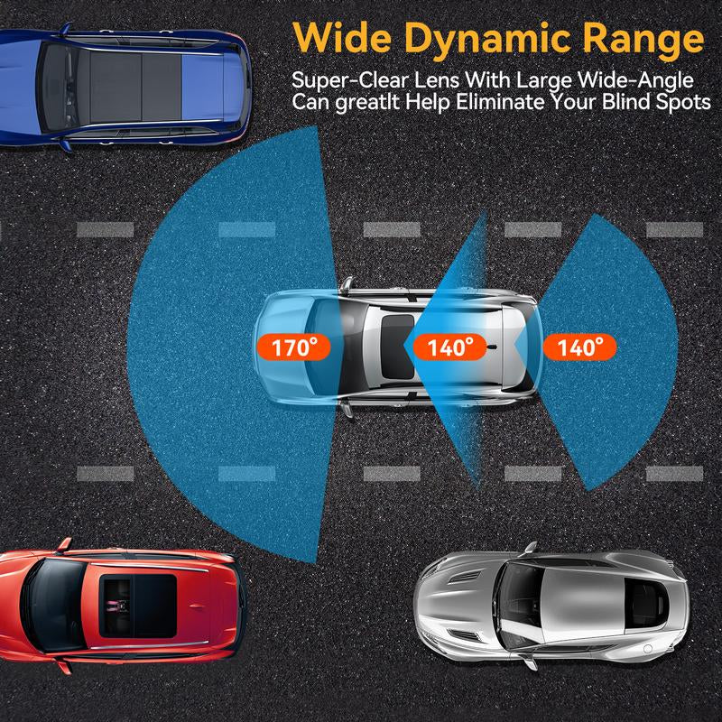 HD 1080P Car Dash Camera, Front & Rear Dual-Lens Car Video Recorder with Night Vision, Dashboard Wide Angle Driving Recorder, Dash Camera for Car, Dashcam, Automotive, Vehicle, Car DVR, Safe Driving Rear View Camera