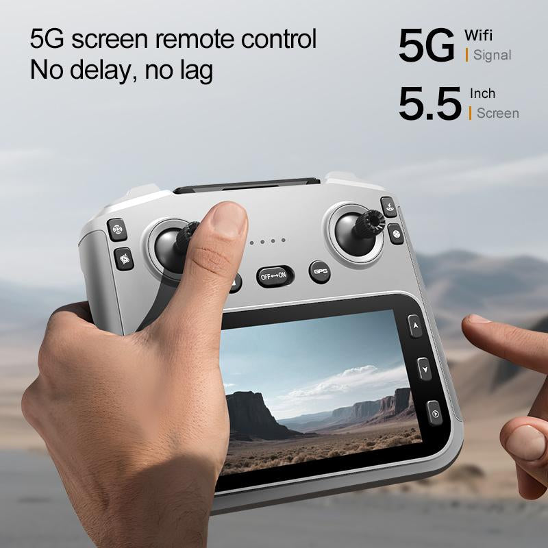 Aerovibe.2025-V06S Latest Three-Axis Gimbal GPS/4K Drone,Camera for Adults 1080P, 4.5"LCD Screen Control and Follow Me, 5Ghz FPV Real-Time and GPS Auto Return, up to 32G SD Card, RC Quadcopter Drone Beginner, Long Flight Time under 242G.
