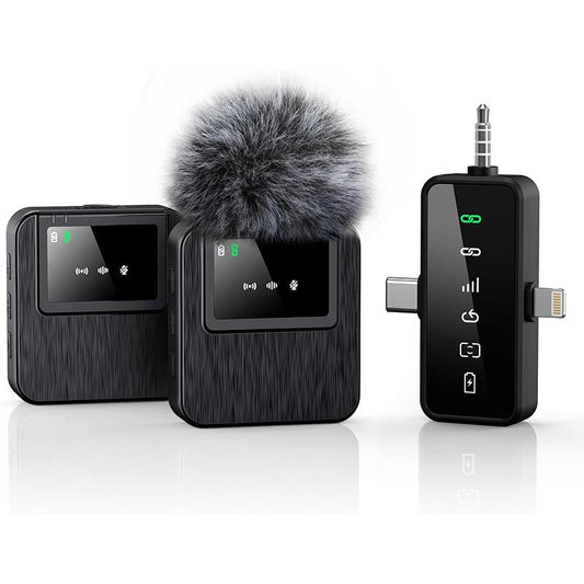 3-In-1 Professional Mini Microphone for Iphone, Android, Camera – 328Ft Range, 20H Battery, Wireless Microphones, Noise Canceling for Recording, Live Streaming, Youtube, Tiktok