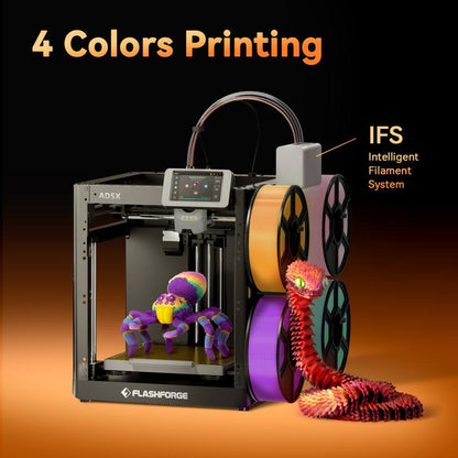 Flashforge AD5X 3D Printer, Multi-Color Printer with Display Screen, 600Mm/S High Speed, 1 Count, Black
