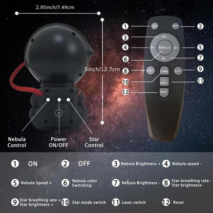 Astronaut Galaxy Projector with Nebula Effects Star Projector Galaxy Night Light USB Powered for Kids Room Decor Various Nebula Effects