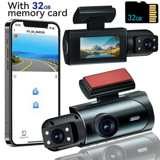 HD 1080P Car Dash Camera, Front & Rear Dual-Lens Car Video Recorder with Night Vision, Dashboard Wide Angle Driving Recorder, Dash Camera for Car, Dashcam, Automotive, Vehicle, Car DVR, Safe Driving Rear View Camera