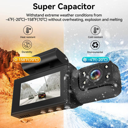 HD 1080P Car Dash Camera, Front & Rear Dual-Lens Car Video Recorder with Night Vision, Dashboard Wide Angle Driving Recorder, Dash Camera for Car, Dashcam, Automotive, Vehicle, Car DVR, Safe Driving Rear View Camera