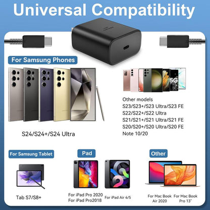 2Pack 45W Super Fast Charger, USB C Charger with 6FT Type C Fast Charging Cable for Samsung Galaxy S25/S24/S23/Note 20 Ultra, Mobile Smartphone Accessories