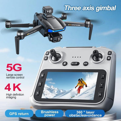 Aerovibe.2025-V06S Latest Three-Axis Gimbal GPS/4K Drone,Camera for Adults 1080P, 4.5"LCD Screen Control and Follow Me, 5Ghz FPV Real-Time and GPS Auto Return, up to 32G SD Card, RC Quadcopter Drone Beginner, Long Flight Time under 242G.